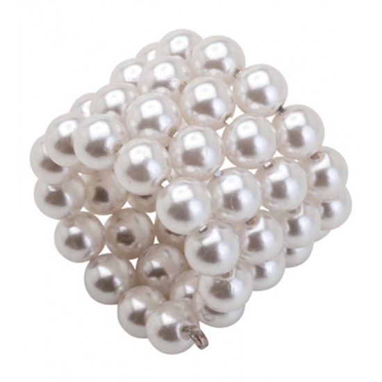 Argola 5cm Para Guardanapo de Plastico Pearl Prateada